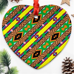 Diagonal Stripes                                            Ornament (heart) by LalyLauraFLM