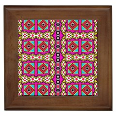 Red Rhombus And Other Shapes                                             Framed Tile by LalyLauraFLM