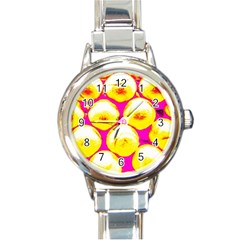 Pop Art Tennis Balls Round Italian Charm Watch by essentialimage