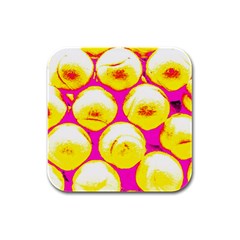 Pop Art Tennis Balls Rubber Square Coaster (4 Pack)  by essentialimage