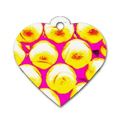 Pop Art Tennis Balls Dog Tag Heart (two Sides) by essentialimage