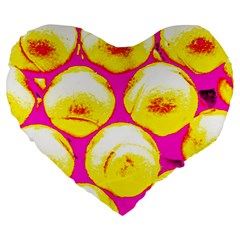 Pop Art Tennis Balls Large 19  Premium Heart Shape Cushions by essentialimage