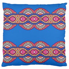 Shapes Chains On A Blue Background                                             Standard Flano Cushion Case (two Sides) by LalyLauraFLM