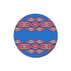 Shapes Chains On A Blue Background                                              Rubber Coaster (round)