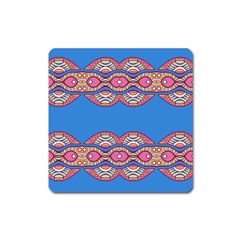 Shapes Chains On A Blue Background                                              Magnet (square) by LalyLauraFLM