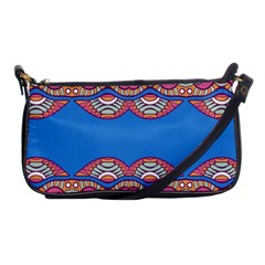 Shapes Chains On A Blue Background                                              Shoulder Clutch Bag by LalyLauraFLM