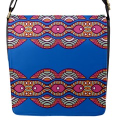 Shapes Chains On A Blue Background                                              Flap Closure Messenger Bag (s) by LalyLauraFLM