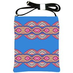 Shapes Chains On A Blue Background                                              Shoulder Sling Bag by LalyLauraFLM