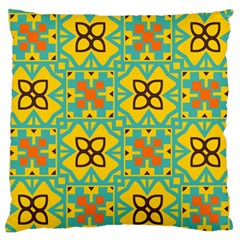 Flowers In Squares Pattern                                              Standard Flano Cushion Case (two Sides) by LalyLauraFLM