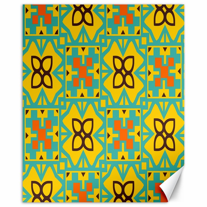 Flowers in squares pattern                                               Canvas 16  x 20 