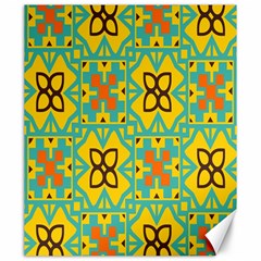 Flowers In Squares Pattern                                               Canvas 20  X 24  by LalyLauraFLM