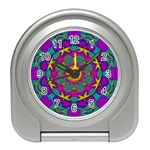 Fern  Mandala  In Strawberry Decorative Style Travel Alarm Clock Front