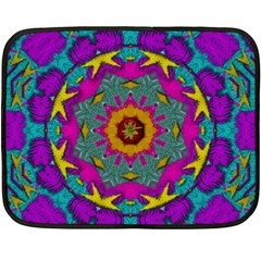 Fern  Mandala  In Strawberry Decorative Style Fleece Blanket (mini) by pepitasart