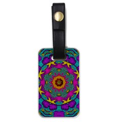 Fern  Mandala  In Strawberry Decorative Style Luggage Tag (one Side) by pepitasart