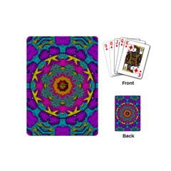 Fern  Mandala  In Strawberry Decorative Style Playing Cards Single Design (mini) by pepitasart