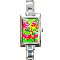 Vibrant Jelly Bean Candy Rectangle Italian Charm Watch