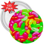 Vibrant Jelly Bean Candy 3  Buttons (100 pack)  Front