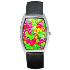 Vibrant Jelly Bean Candy Barrel Style Metal Watch