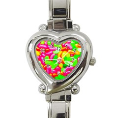 Vibrant Jelly Bean Candy Heart Italian Charm Watch