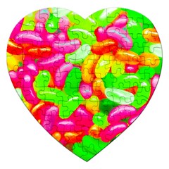 Vibrant Jelly Bean Candy Jigsaw Puzzle (heart) by essentialimage