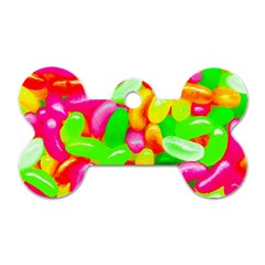 Vibrant Jelly Bean Candy Dog Tag Bone (one Side)