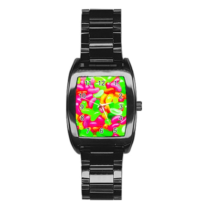 Vibrant Jelly Bean Candy Stainless Steel Barrel Watch