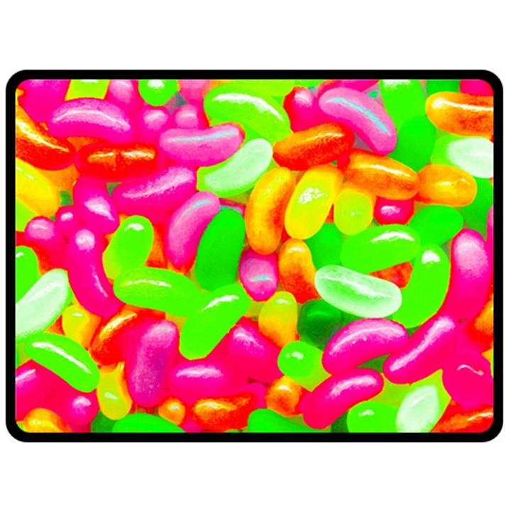 Vibrant Jelly Bean Candy Double Sided Fleece Blanket (Large) 