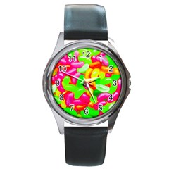 Vibrant Jelly Bean Candy Round Metal Watch by essentialimage