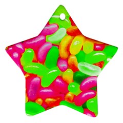 Vibrant Jelly Bean Candy Ornament (star) by essentialimage