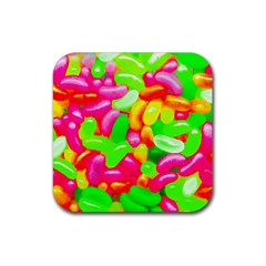 Vibrant Jelly Bean Candy Rubber Coaster (square)  by essentialimage