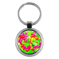 Vibrant Jelly Bean Candy Key Chain (round) by essentialimage