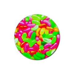 Vibrant Jelly Bean Candy Rubber Coaster (round)  by essentialimage