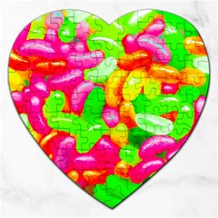 Vibrant Jelly Bean Candy Jigsaw Puzzle (heart) by essentialimage