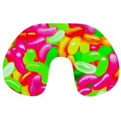 Vibrant Jelly Bean Candy Travel Neck Pillow by essentialimage