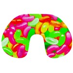 Vibrant Jelly Bean Candy Travel Neck Pillow Front