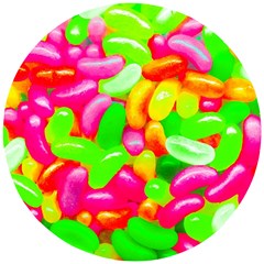 Vibrant Jelly Bean Candy Wooden Puzzle Round by essentialimage