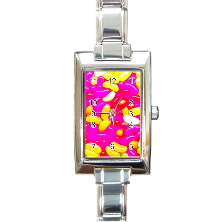 Vibrant Jelly Bean Candy Rectangle Italian Charm Watch