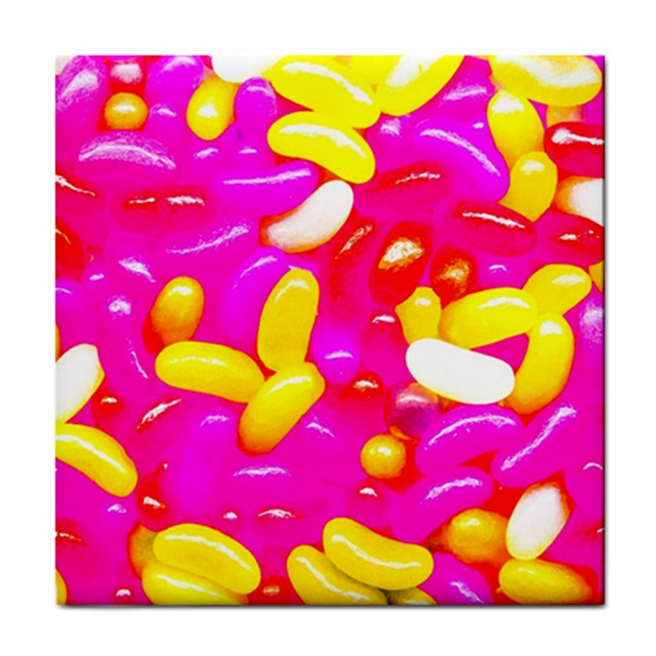 Vibrant Jelly Bean Candy Tile Coaster