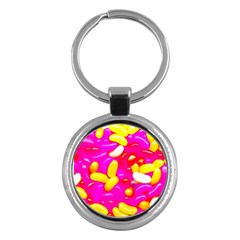 Vibrant Jelly Bean Candy Key Chain (round) by essentialimage