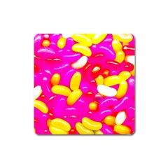 Vibrant Jelly Bean Candy Square Magnet by essentialimage