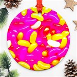 Vibrant Jelly Bean Candy Round Ornament (Two Sides) Front