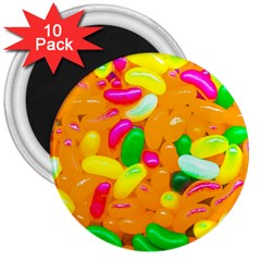 Vibrant Jelly Bean Candy 3  Magnets (10 Pack)  by essentialimage