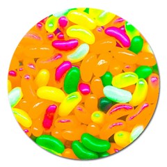 Vibrant Jelly Bean Candy Magnet 5  (round) by essentialimage