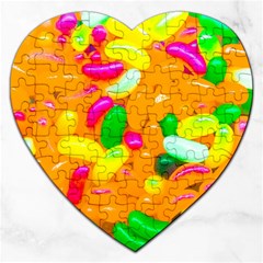 Vibrant Jelly Bean Candy Jigsaw Puzzle (heart) by essentialimage