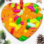 Vibrant Jelly Bean Candy Heart Ornament (Two Sides) Front