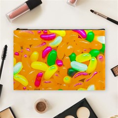 Vibrant Jelly Bean Candy Cosmetic Bag (large) by essentialimage