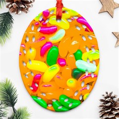 Vibrant Jelly Bean Candy Oval Filigree Ornament (two Sides) by essentialimage