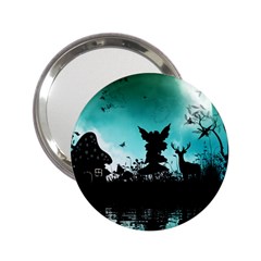 Litte Fairy With Deer In The Night 2 25  Handbag Mirrors by FantasyWorld7