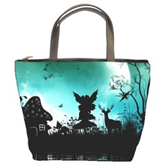 Litte Fairy With Deer In The Night Bucket Bag by FantasyWorld7