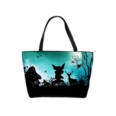 Litte Fairy With Deer In The Night Classic Shoulder Handbag by FantasyWorld7